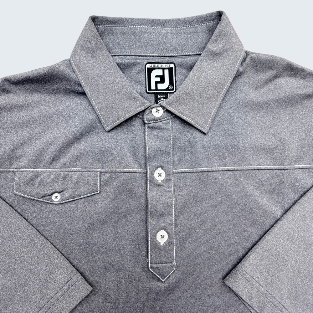 FootJoy Golf Polo Shirt Sz Xl Mens Sz Gray Athletic Fit Performance Short Sleeve